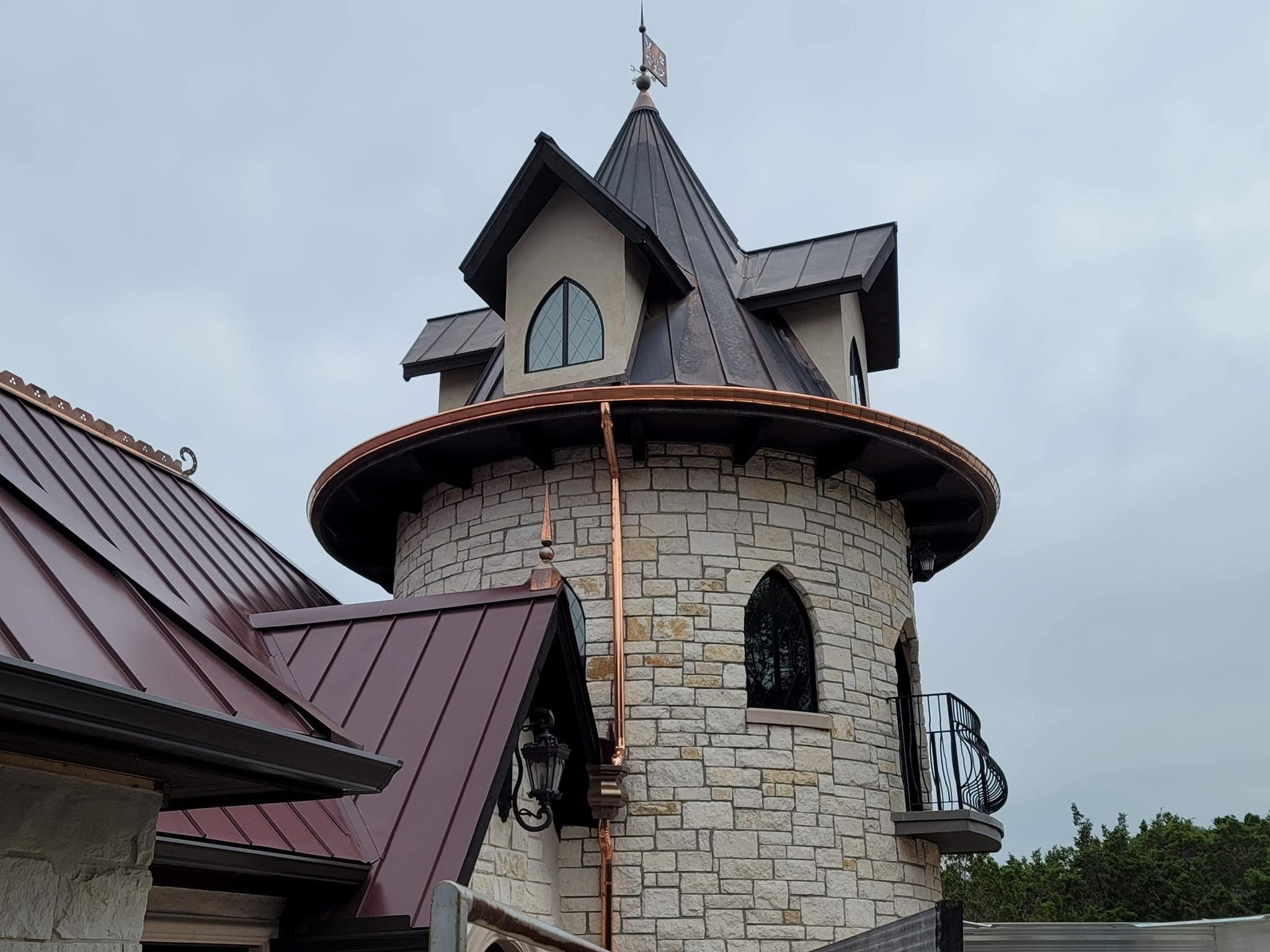 Copper roofing and gutter project completed by Leaf Gutter Solution
